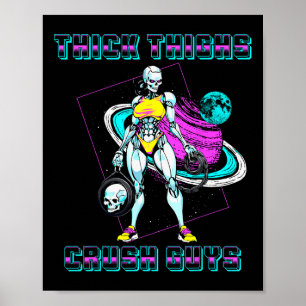 Póster Thick Thighs Crush Chicos Hombres Construcción de