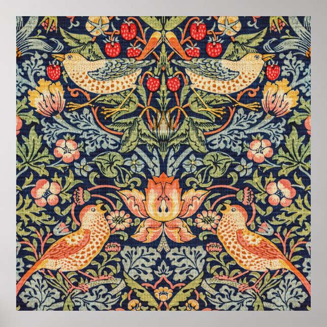 Póster Thief de fresa William Morris (Frente)