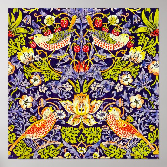 Póster Thief de fresa William Morris (Frente)