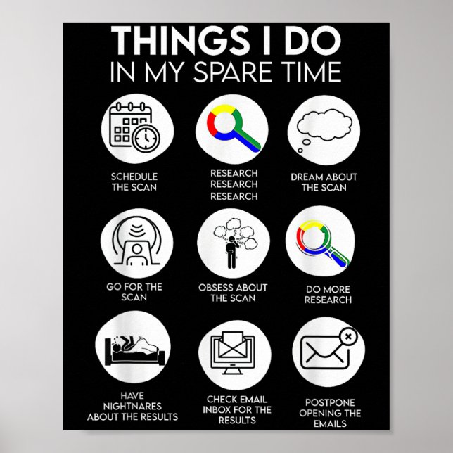 Póster Things I Do In My Spare Time Cancer Patient With S (Frente)