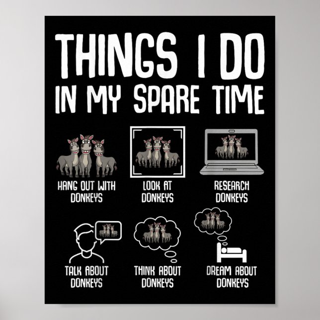 Póster Things I Do In My Spare Time Women Men Kids  (Frente)