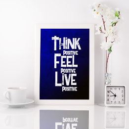Póster Think Feed Live Positive