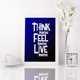 Póster Think Feed Live Positive