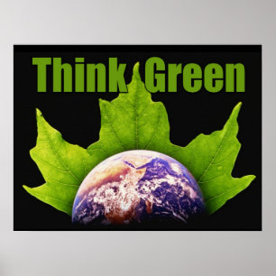 Póster Think Green poster