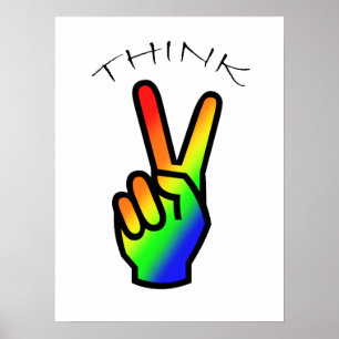 Póster Think Peace Rainbow