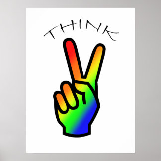 Póster Think Peace Rainbow