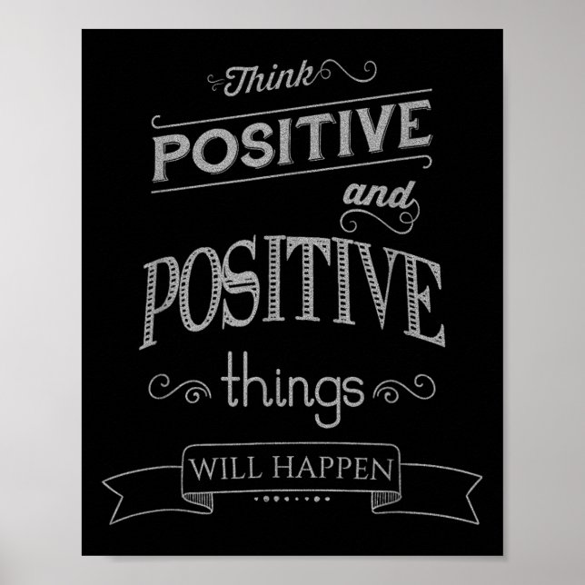 Póster Think Sitive Things Happen Motivational  (Frente)