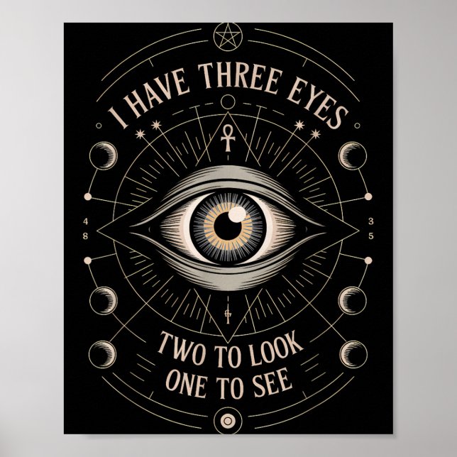 Póster Third Eye Mystic Quote Symbol Gift Sritual Occult  (Frente)