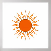 This is a stylized graphic illustration of the sun