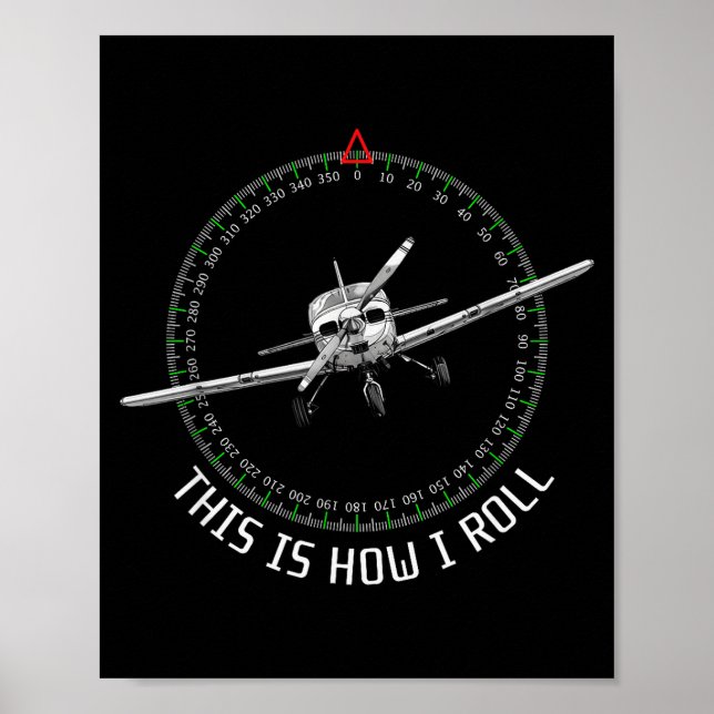 Póster This Is How I Roll Funny Lot Aviation Airplane  (Frente)