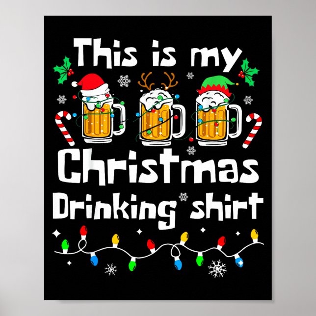 Póster This Is My Christmas Beer Drinking Funny Party Xma (Frente)