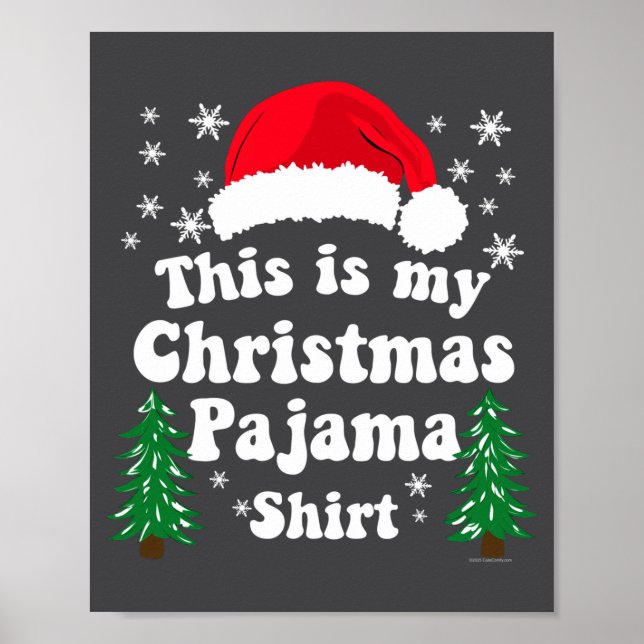 Póster This Is My Christmas Pajama Shirt Funny Retro Matc (Frente)