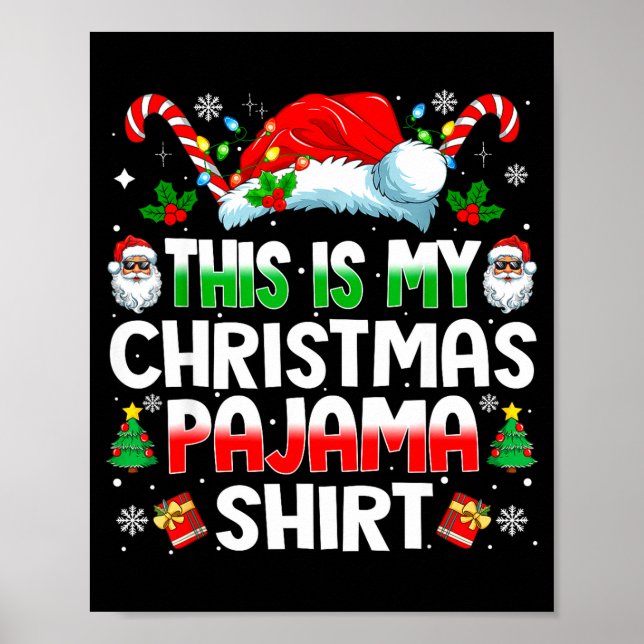 Póster This Is My Christmas Pajama Shirt Funny Xmas Pjs M (Frente)
