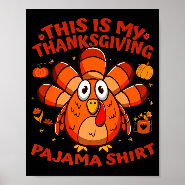 Póster This Is My Thanksgiving Pajama Adult Kid Men Women (Frente)