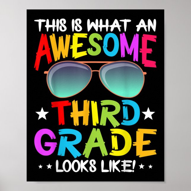 Póster This Is What An Awesome Cute Third Grade Looks Lik (Frente)
