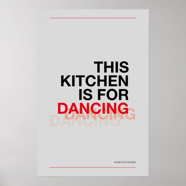 Póster THIS KITCHEN IS FOR DANCING – Funny Kitchen Poster (Frente)