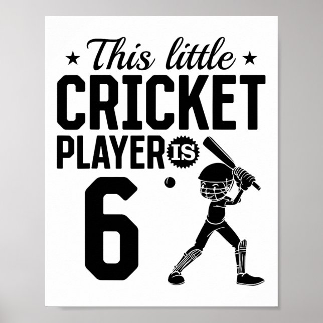 Póster This Little Cricket Player Is 6 Years Old - 6th Bi (Frente)