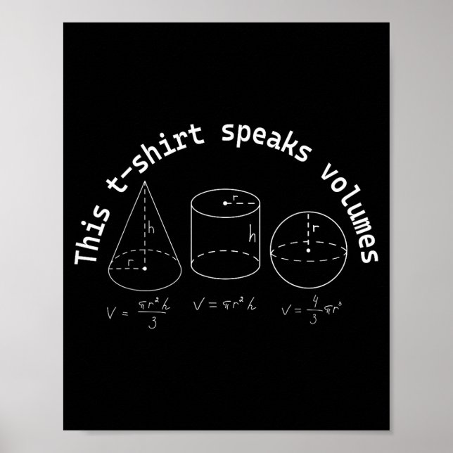 Póster This Speaks Volumes Funny Maths Science Geeky Pun  (Frente)