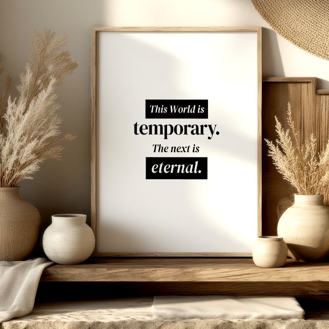 Póster This World Is Temporary – Islamic Wall Art (Subido por el creador)