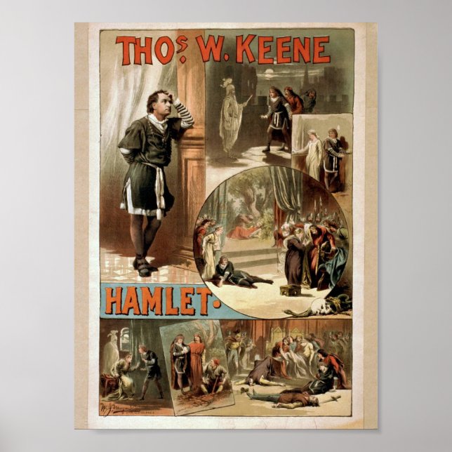 Póster Tho' .W. Keene, Teatro Hamlet Retro (Frente)
