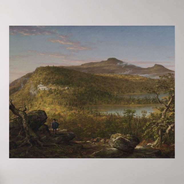 Póster Thomas Cole - Una vista de los dos lagos y la mont (Frente)