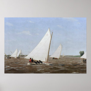 Póster Thomas Eakins - Carreras de veleros en Delaware