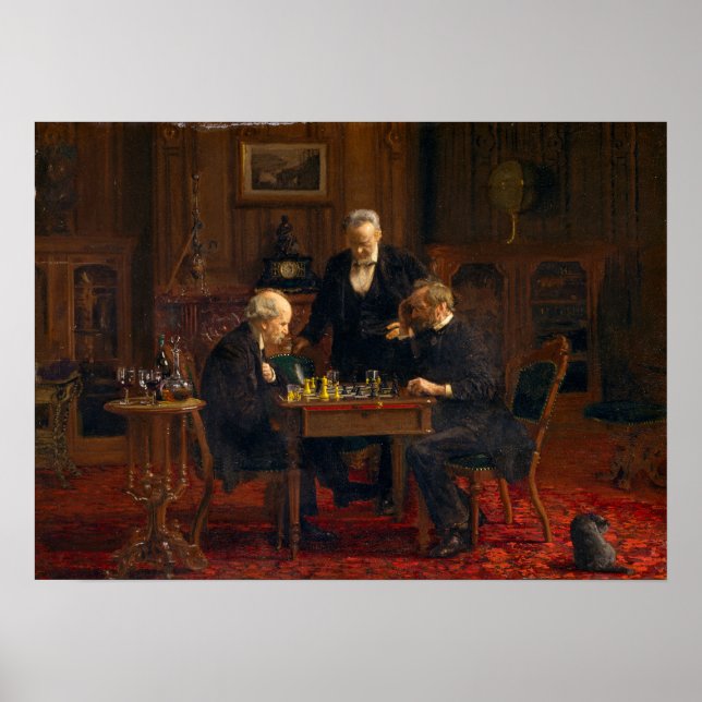 Póster Thomas Eakins, Jugadores De Ajedrez (Frente)