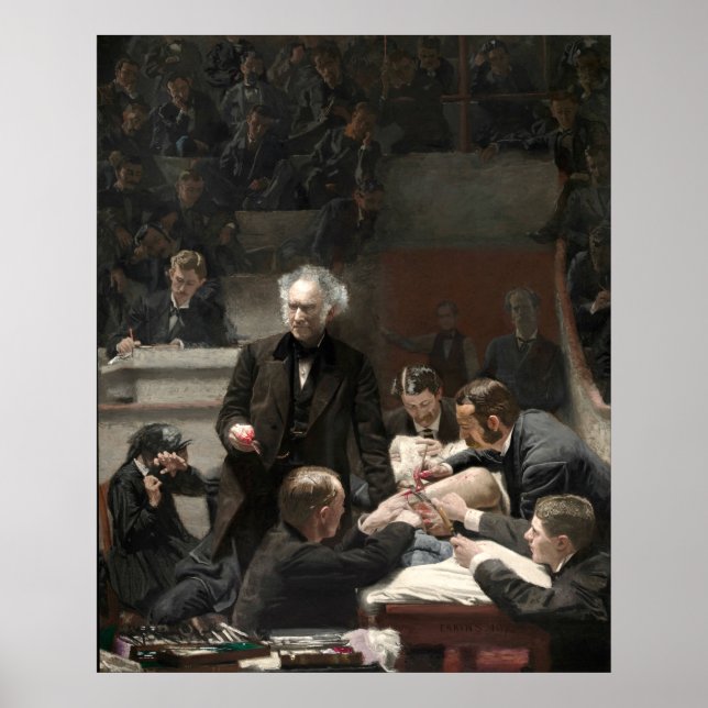 Póster Thomas Eakins La Clínica Bruta (Frente)