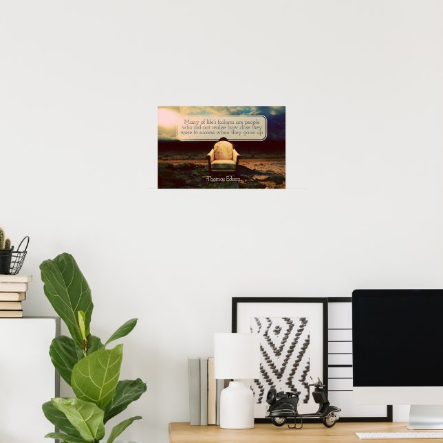 Póster Thomas Edison cita Inspiradora "Fracasos" (Oficina en casa)
