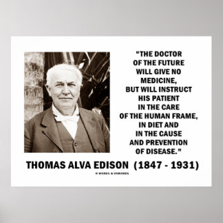 Póster Thomas Edison Médica De Futuro No Dé Medicina