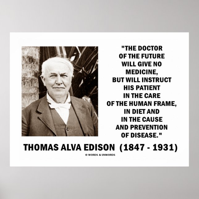 Póster Thomas Edison Médica De Futuro No Dé Medicina (Frente)