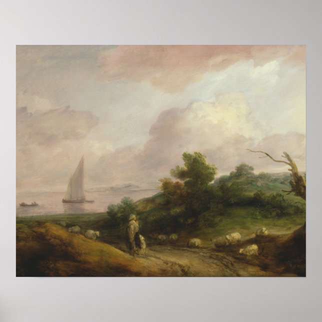 Póster Thomas Gainsborough - Coastal Landscape (Frente)