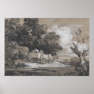 Póster Thomas Gainsborough - Paisaje de madera