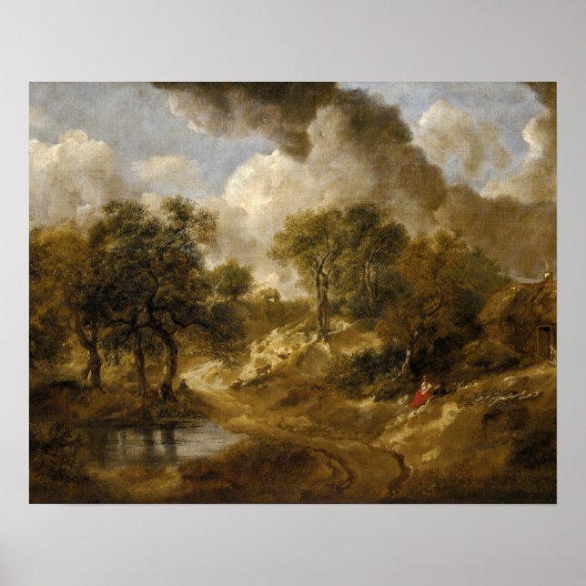 Póster Thomas Gainsborough - Paisaje en Suffolk (Frente)