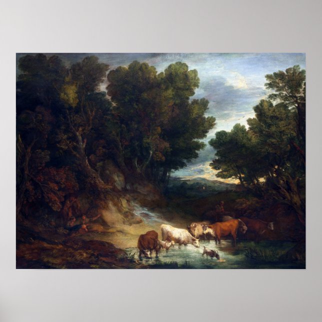 Póster Thomas Gainsborough The Watering Place (Frente)