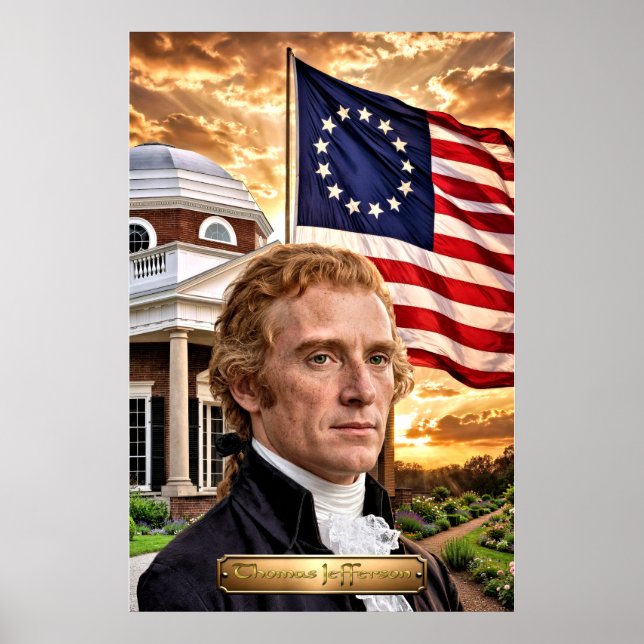 Póster Thomas Jefferson: 3er Presidente de EE. UU. (Frente)