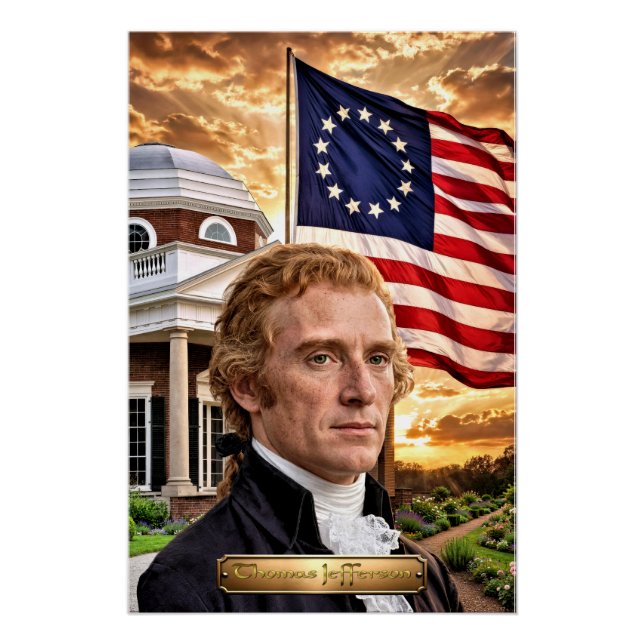 Póster Thomas Jefferson: 3er Presidente de EE. UU. (Anverso)
