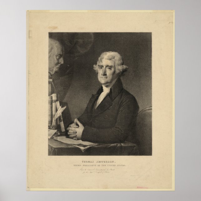 Póster THOMAS JEFFERSON 3rd U.S. President Lithograph (Frente)
