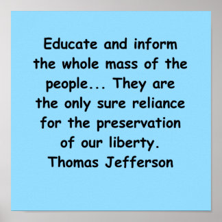 Póster thomas jefferson cita