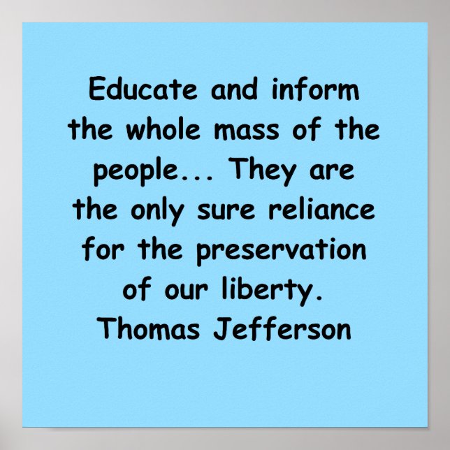 Póster thomas jefferson cita (Frente)