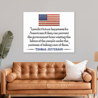 Póster Thomas Jefferson: felicidad futura