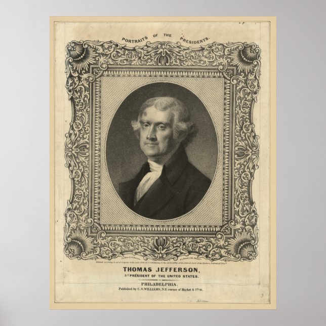 Póster ThOMAS JEFFERSON Lithograph (Frente)