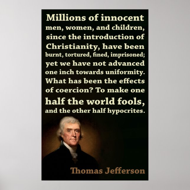 Póster Thomas Jefferson | Mitad de tontos, medio hipócrit (Frente)