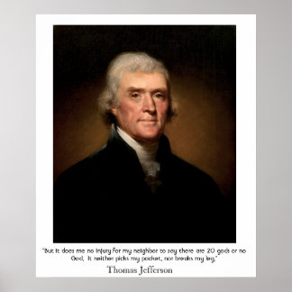 Póster Thomas Jefferson sobre el estado y la religión