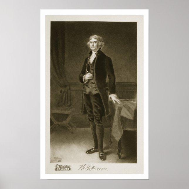 Póster Thomas Jefferson, tercer presidente de Estados Uni (Frente)