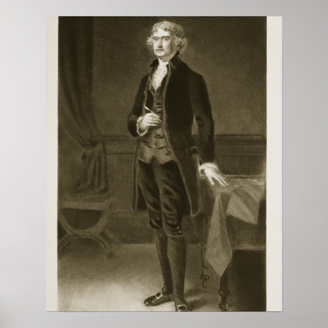 Póster Thomas Jefferson, tercer presidente de Estados Uni (Frente)