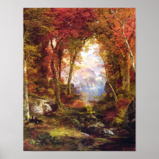 Póster Thomas Moran - Bajo los árboles