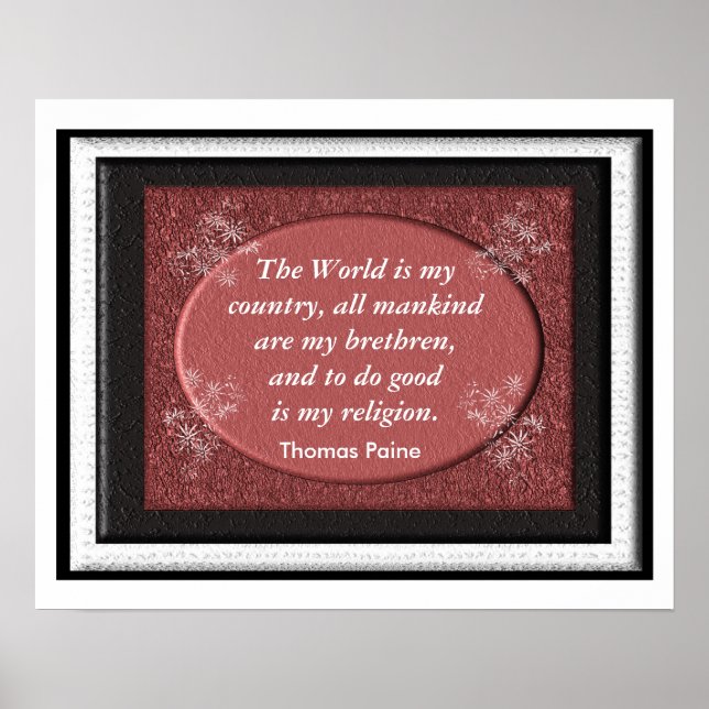 Póster Thomas Paine - Cita (Frente)