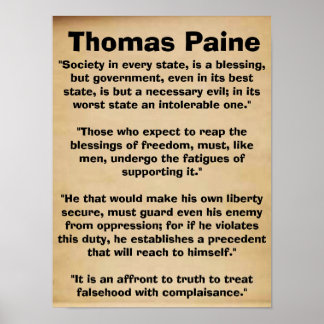 Póster Thomas Paine Citas Poster