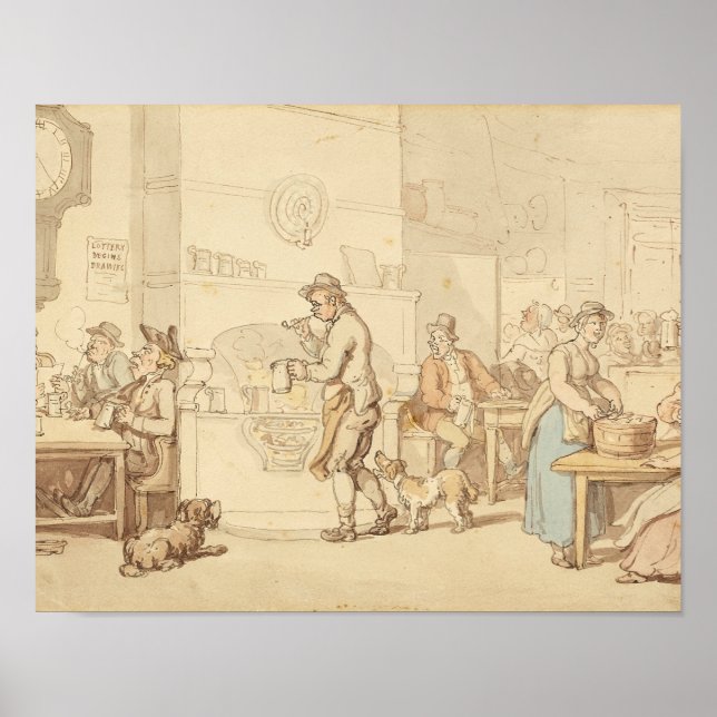 Póster Thomas Rowlandson - Interior de una posada (Frente)